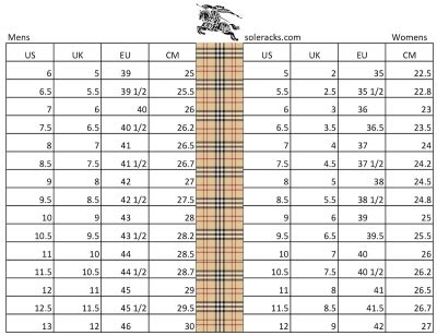 burberry shoe size 36|burberry size chart conversion.